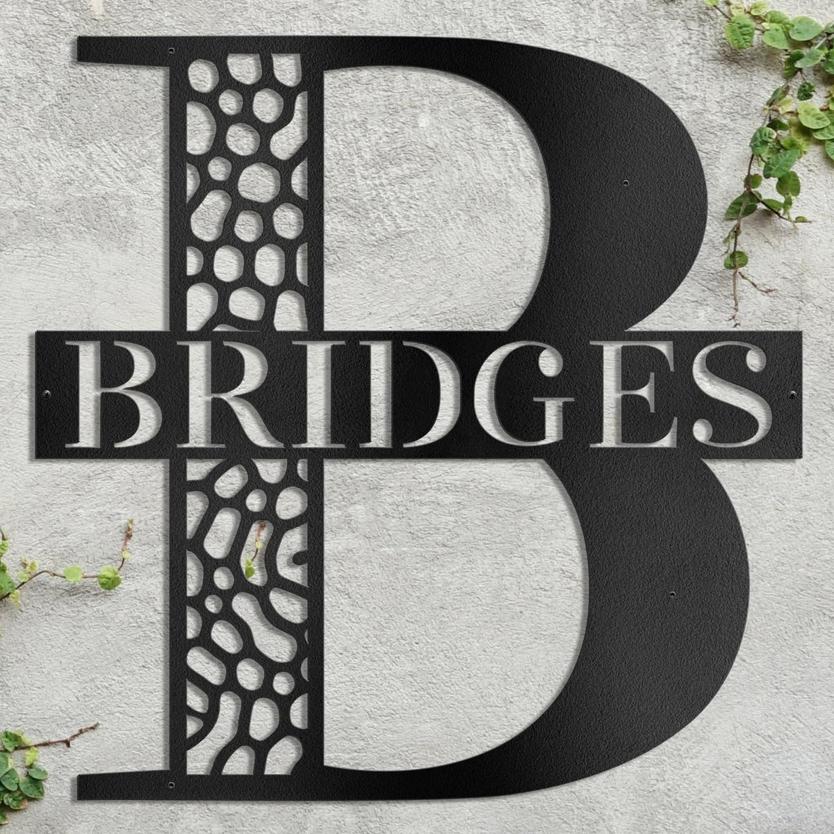 Custom Metal Signs | Metal Name Sign | Split Letter Monogram | Last Name Sign | Family Name Sign | Personalized Wedding Gift | Outdoor Metal Art | Metal Art | Housewarming Gift | Metal Wall Decor