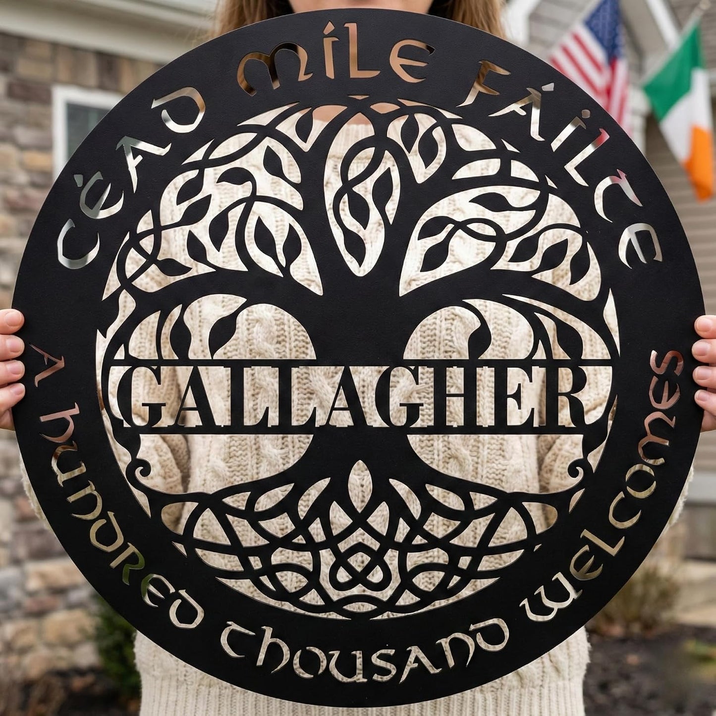 Personalized Celtic Tree of Life Metal Wall Art, Steel Sign | Customizable Celtic Tree of Life steel wall art, custom metal decor for meaningful home display or gifting.