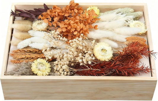 DIY Dried Flower Set, Bulk Dried Flowers Bouquet, Dried Flower Vase Arrangement, Autumn Decoration,Dried Flowers with Stems. (Fall)