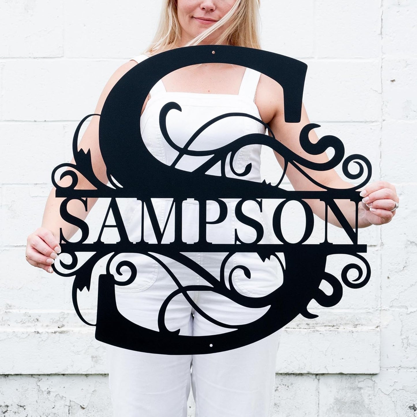 Custom Metal Name Sign | Split Letter Monogram | Outdoor Last Name Sign | Metal Wall Art, Personalized Wedding Gift, Outdoor Sign