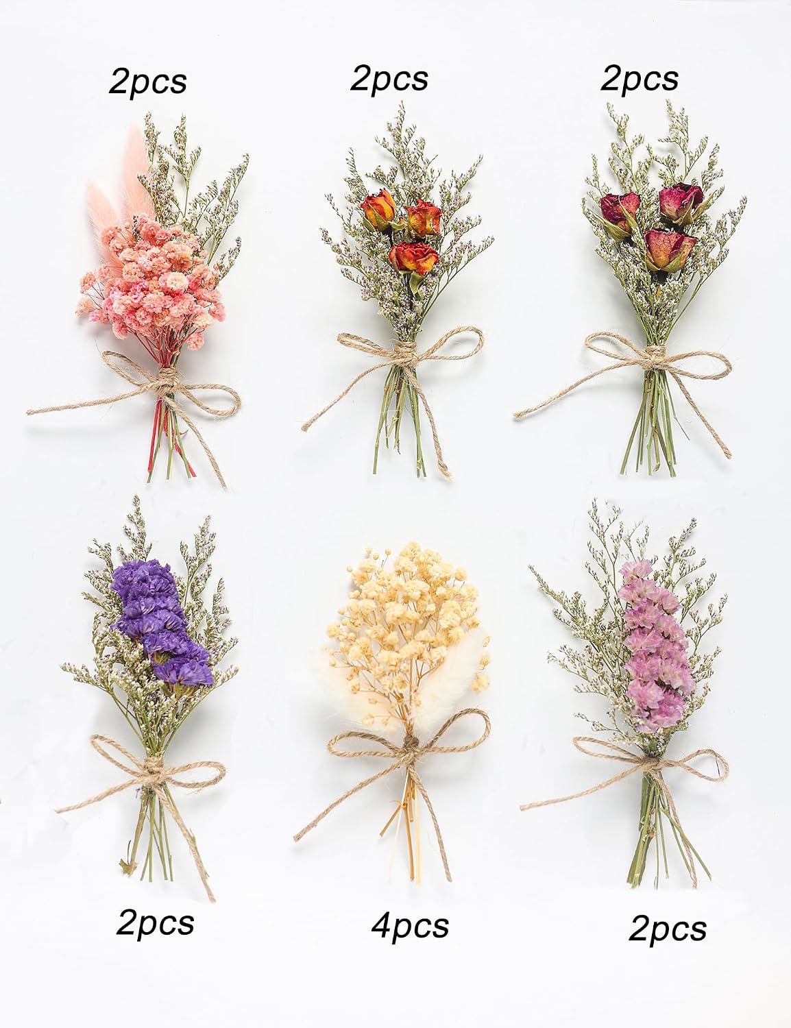 14pcs Dried Flowers Forget-me-not Bouquet With Stems Natural Dried Flowers Dry Pressed Flower Bouquet Vase, Boutonniere Table Centrepiece Cake Flowers Diy, Photo Shoot Props, Wedding, Party Decoration