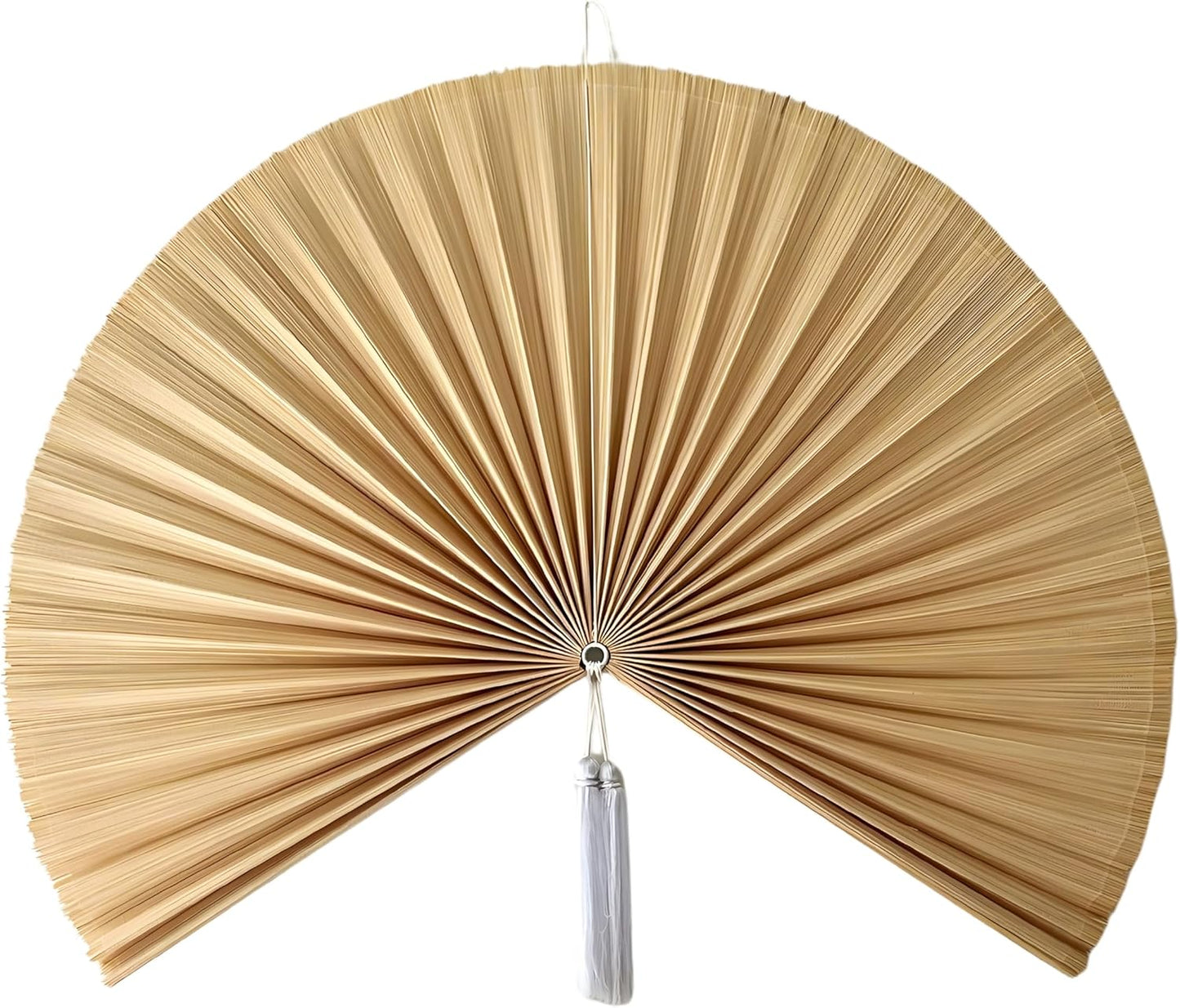 Chicvillage Beige Bamboo Wall Fan, 60" Oversized Woven Boho Home Decor Fan