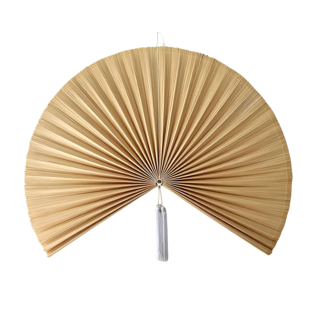 Chicvillage Beige Bamboo Wall Fan, 60" Oversized Woven Boho Home Decor Fan