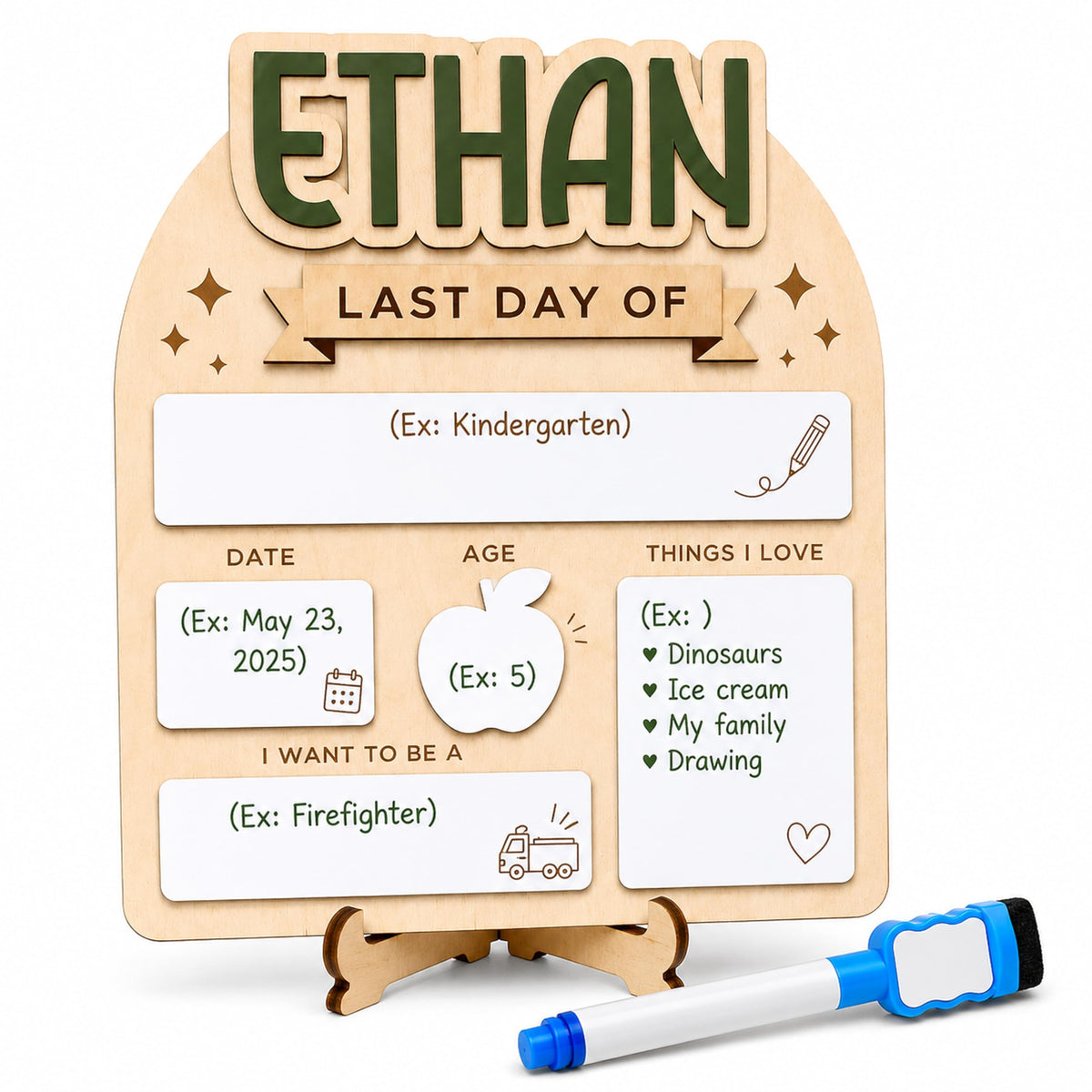 First and Last Day of School Board - Customizable Dry Erase Board, Reusable Photo Prop, Must-Have First Day of School Sign, Perfect Back to School Gift 2025
