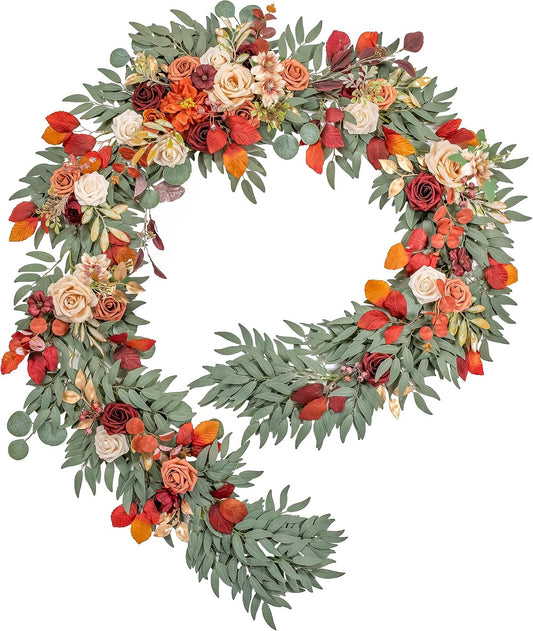 Lisuun 9FT Artificial Wedding Arch Flower Garland for Table Decor | Handmade Layered Floral Design for Head Tables, Reception Backdrops, Table Runners and Romantic Ceremony Displays