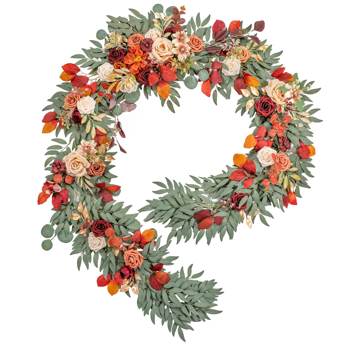 Lisuun 9FT Artificial Wedding Arch Flower Garland for Table Decor | Handmade Layered Floral Design for Head Tables, Reception Backdrops, Table Runners and Romantic Ceremony Displays