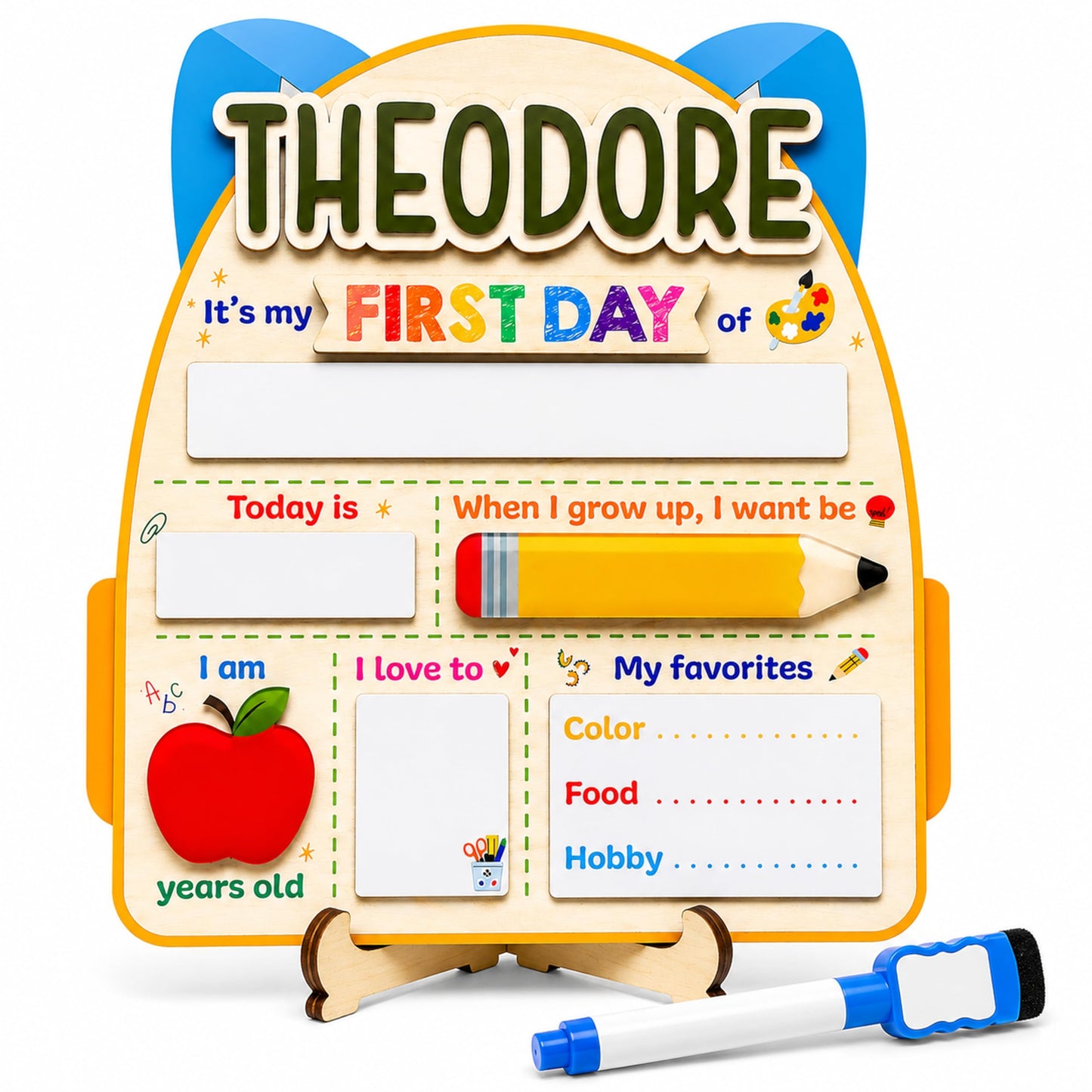 First and Last Day of School Board - Customizable Dry Erase Board, Reusable Photo Prop, Must-Have First Day of School Sign, Perfect Back to School Gift 2025