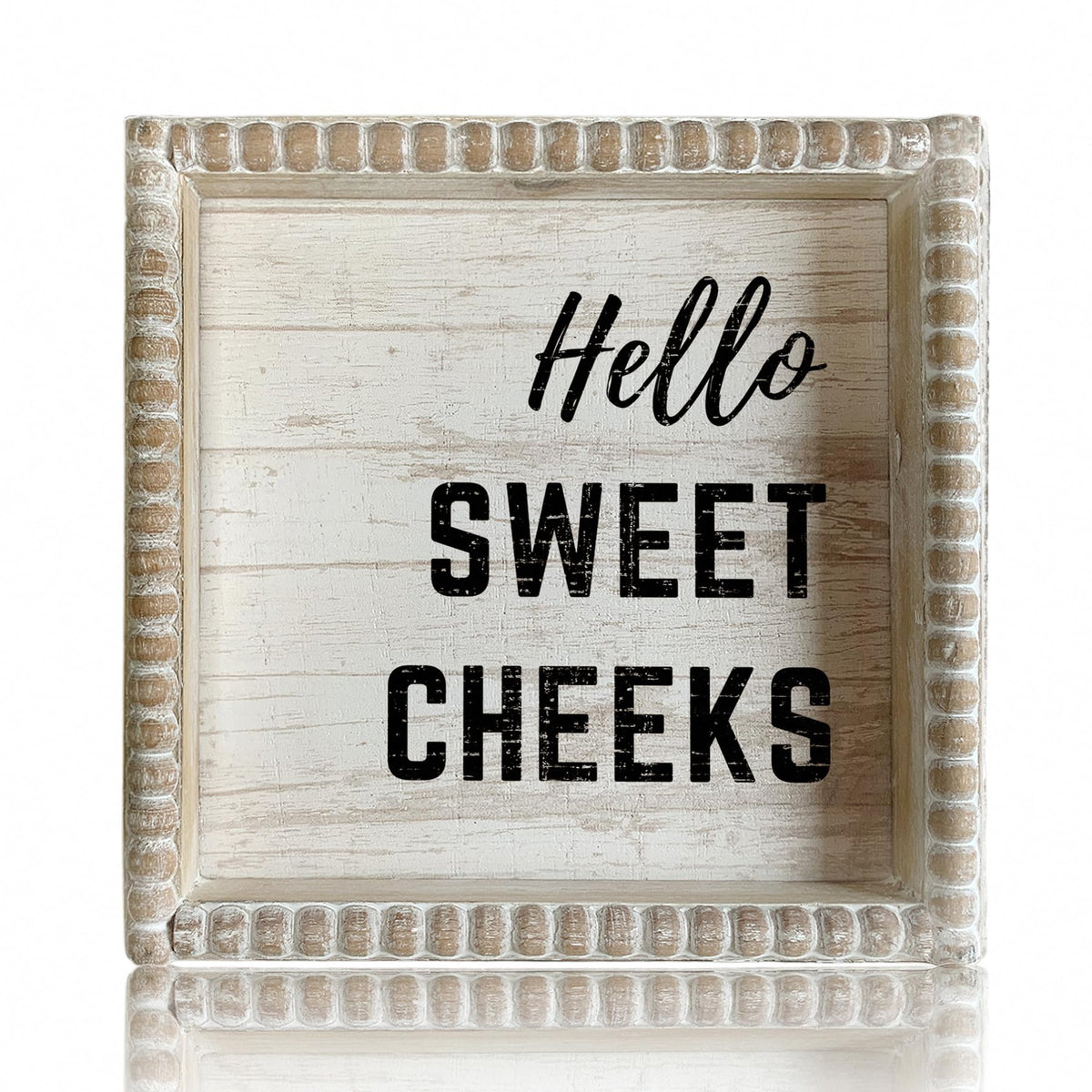 Boho Farmhouse Wooden Framed Bathroom Decor Signs, Funny Restroom Decorative Plaque Small Cute, Toilet Rules Shelf Decoration (Wash Your Hands)