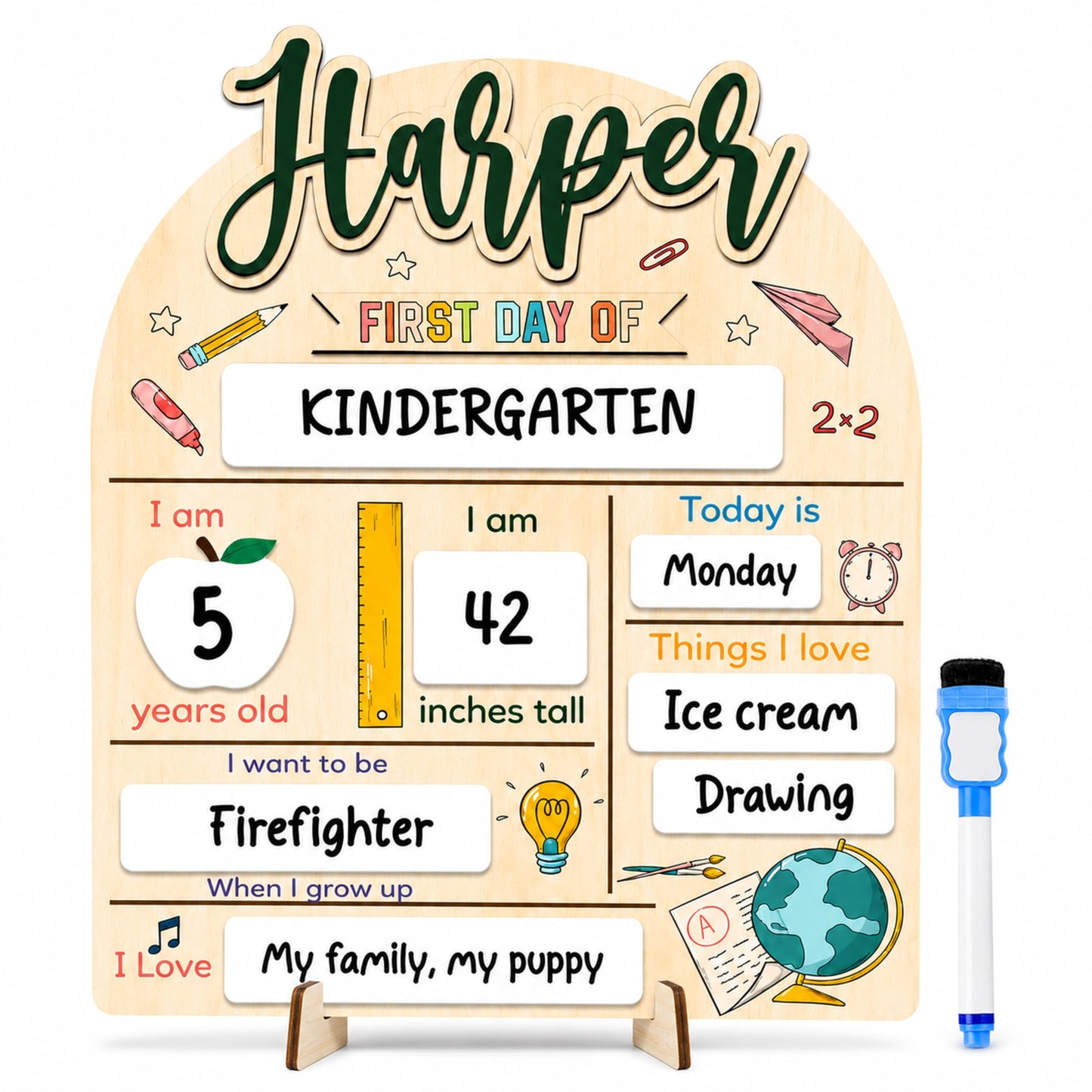 First and Last Day of School Board - Customizable Dry Erase Board, Reusable Photo Prop, Must-Have First Day of School Sign, Perfect Back to School Gift 2025