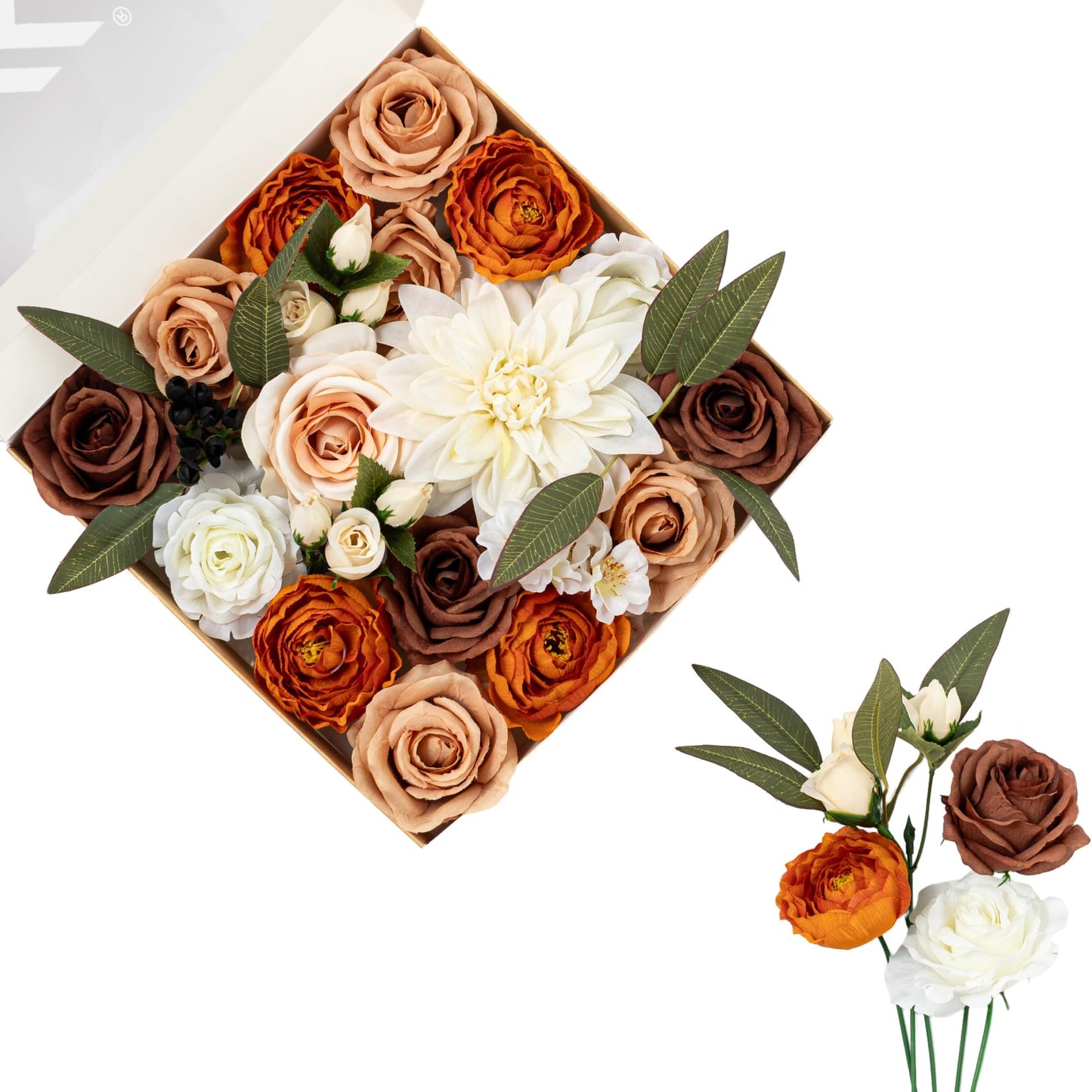 Artificial Flowers DIY Bouquet Combo Faux Rose for Home Decor | Blue White Yellow Fake Dahlia Daisy Hydrangea for Vase, Floral Arrangement, Centerpieces, Wedding Arches, Party Décor