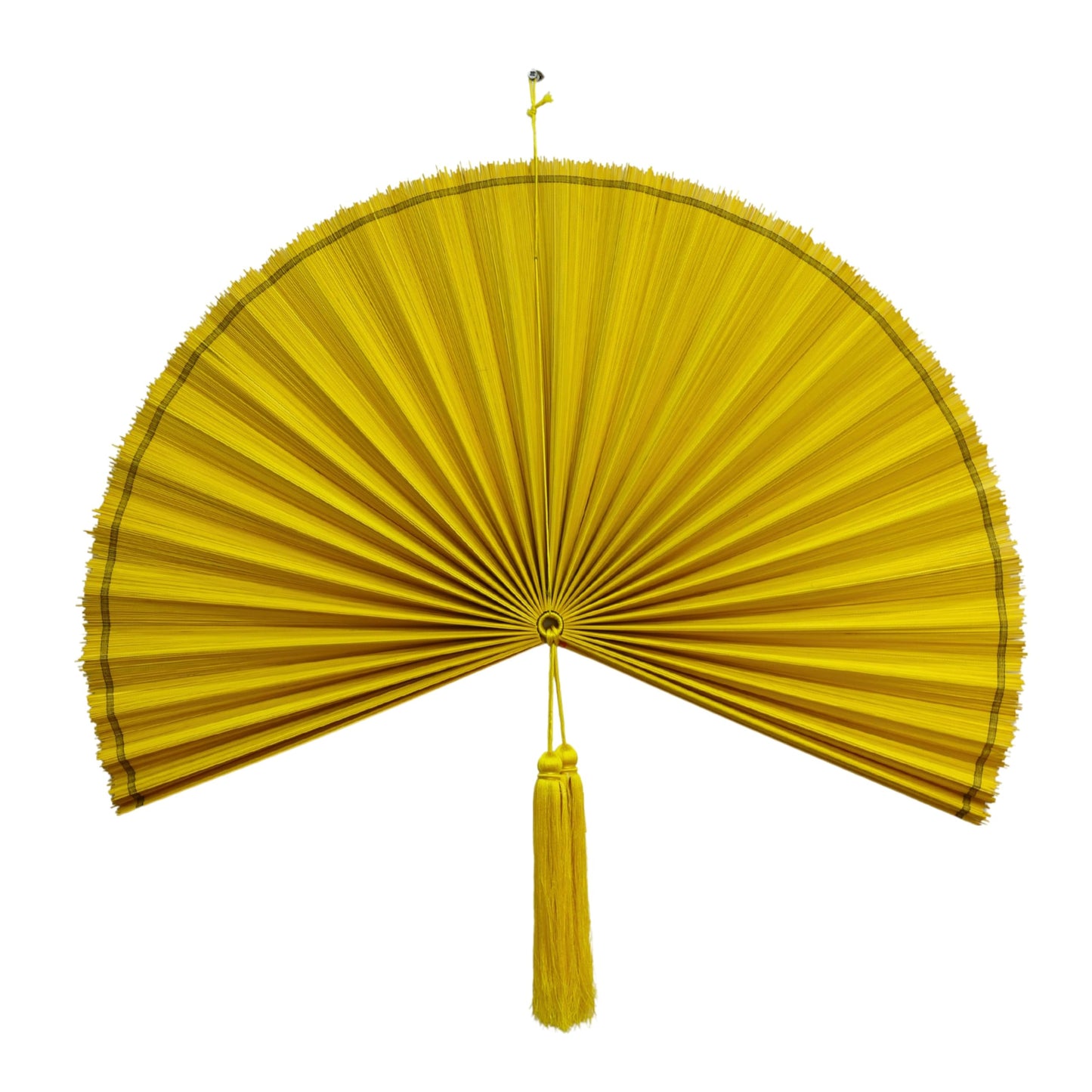 Chicvillage Beige Bamboo Wall Fan, 60" Oversized Woven Boho Home Decor Fan