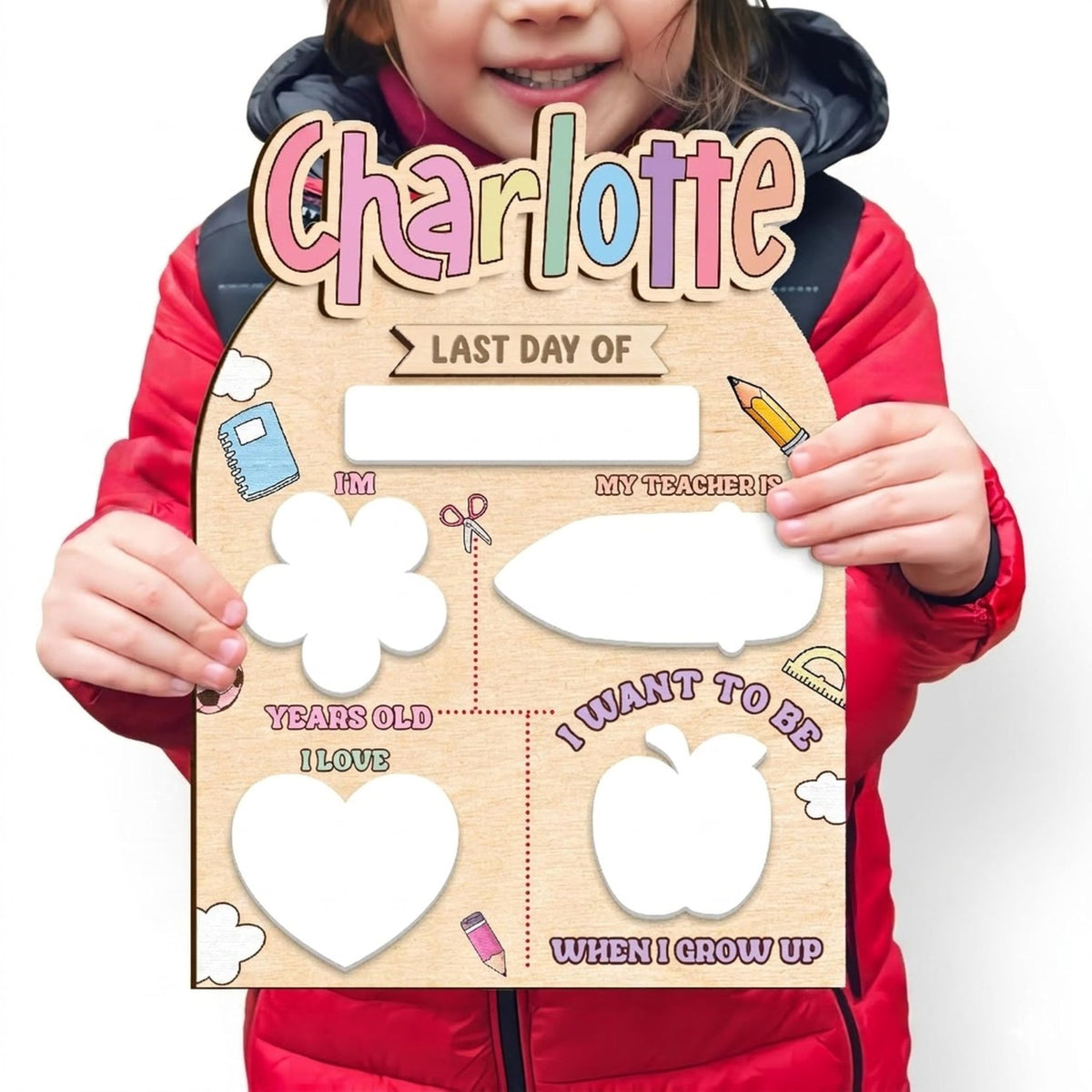 First and Last Day of School Board - Customizable Dry Erase Board, Reusable Photo Prop, Must-Have First Day of School Sign, Perfect Back to School Gift 2025