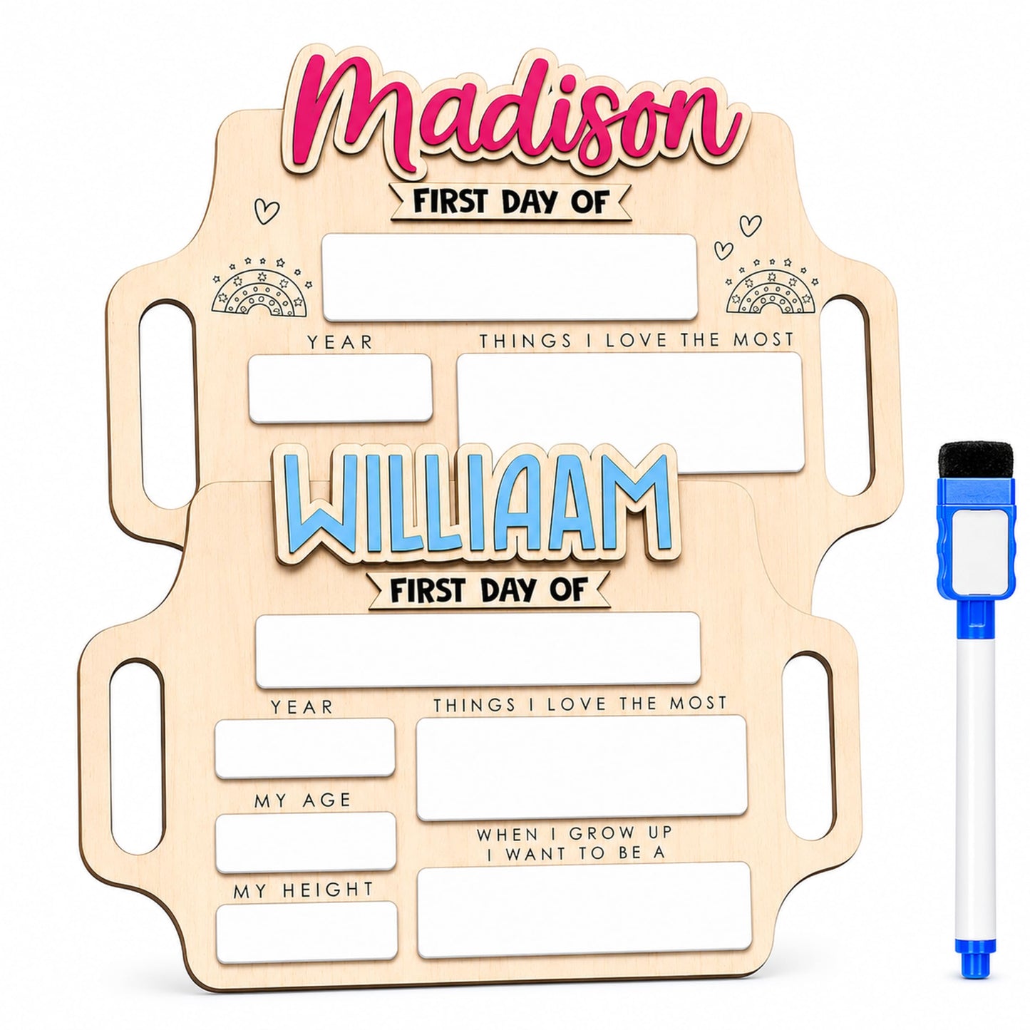 First and Last Day of School Board - Customizable Dry Erase Board, Reusable Photo Prop, Must-Have First Day of School Sign, Perfect Back to School Gift 2025