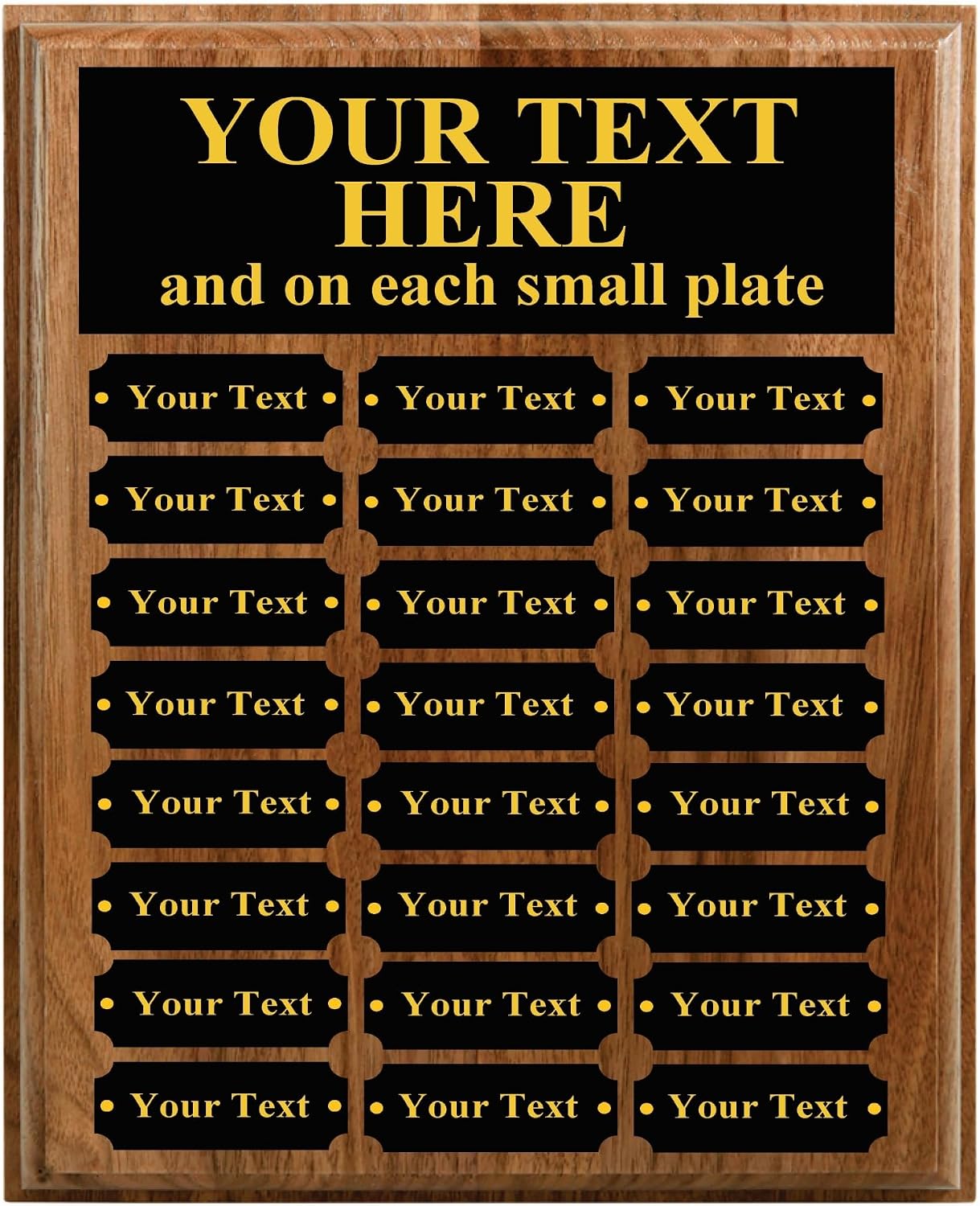 PWEngraving 12 X 15 Perpetual Plaque Award, 24 Multiple Name plate Board, 15" X 12", Trophy Award, Achievement Award, Sport Award, Ongoing Award, Employee Recognition