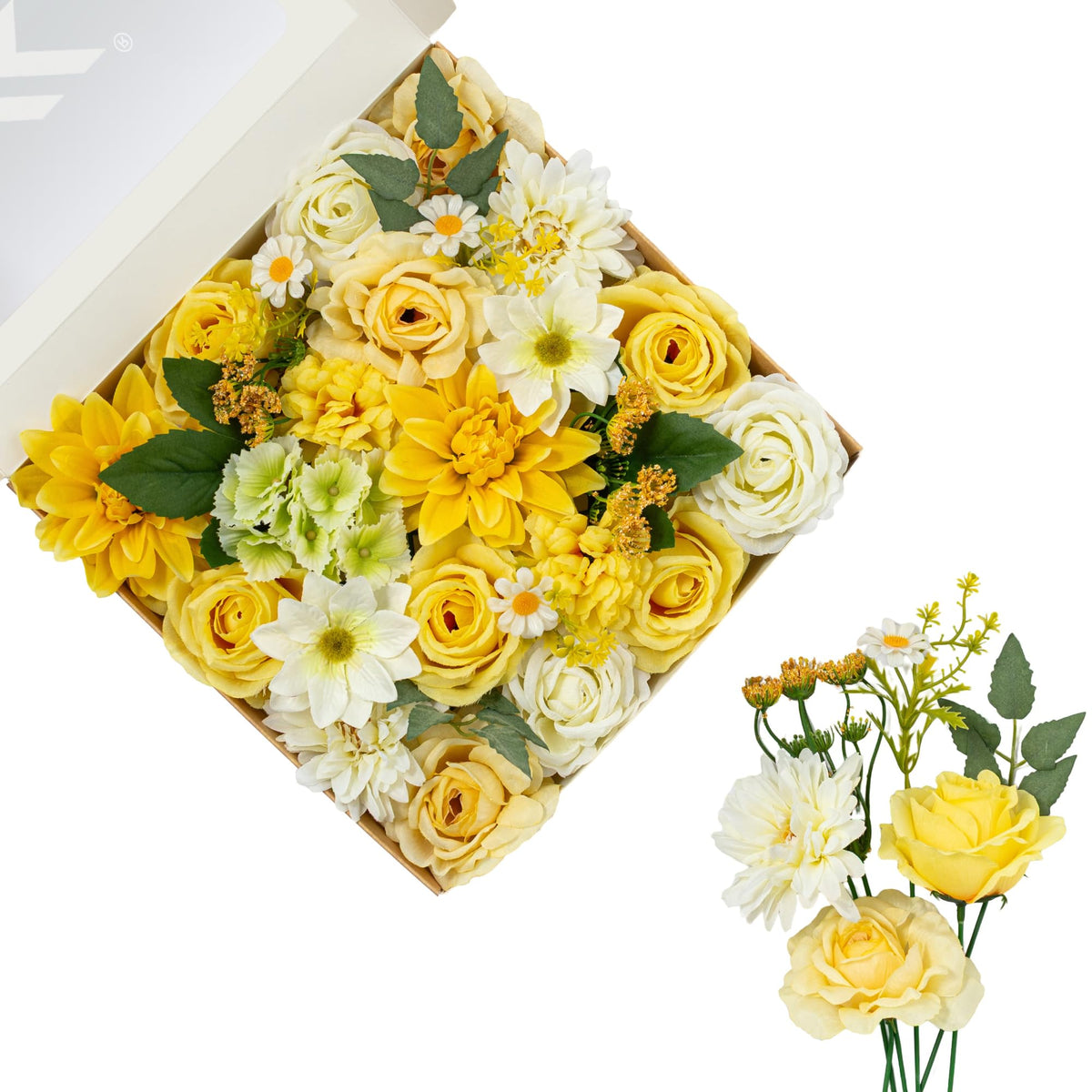 Artificial Flowers DIY Bouquet Combo Faux Rose for Home Decor | Burgundy Pink Champagne Faux Peony for Vase, Floral Arrangement, Centerpieces, Wedding, Party Decoration