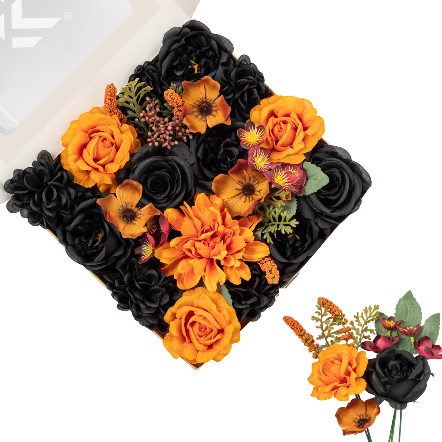 Artificial Flowers DIY Bouquet Combo Faux Rose for Home Decor | Blue White Yellow Fake Dahlia Daisy Hydrangea for Vase, Floral Arrangement, Centerpieces, Wedding Arches, Party Décor