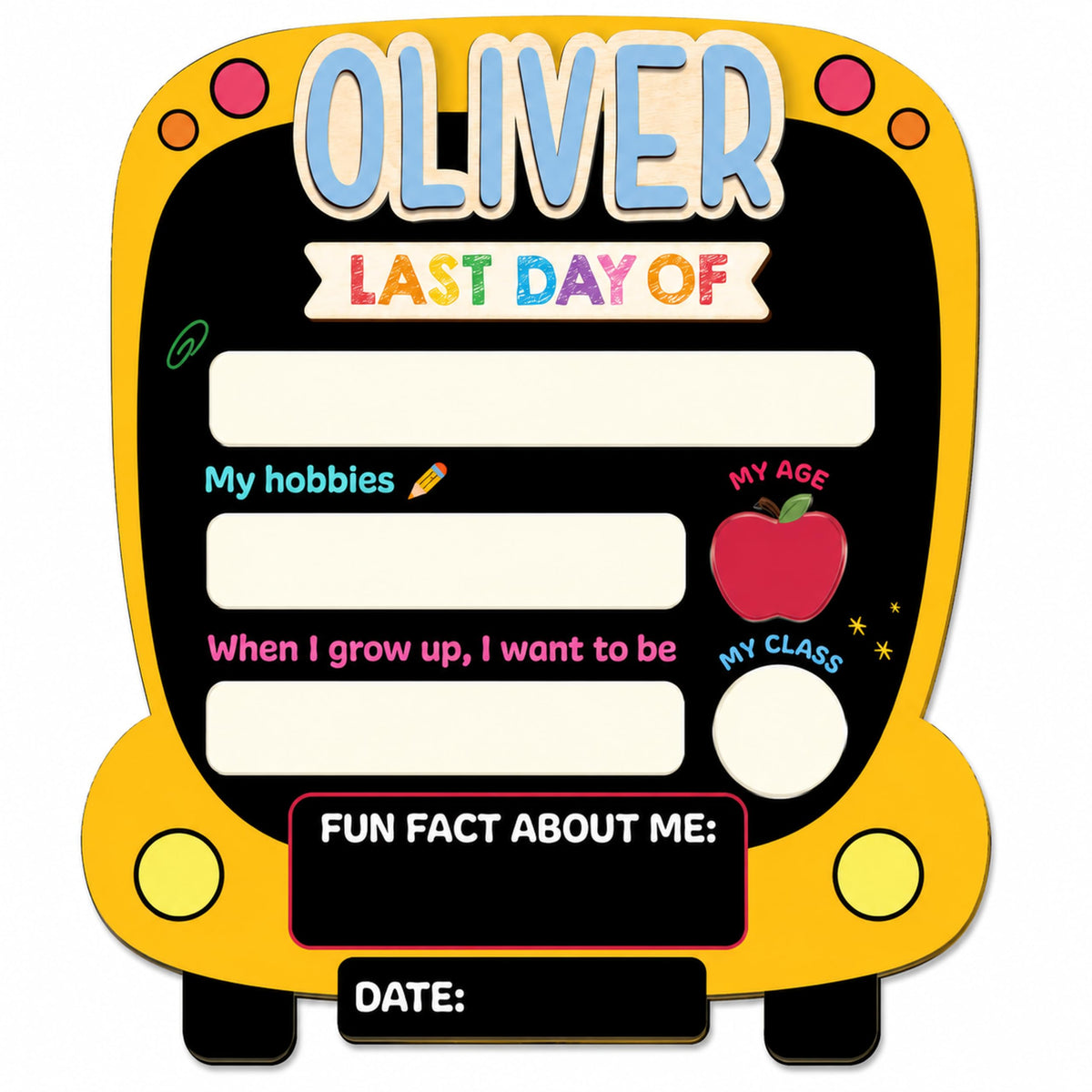First and Last Day of School Board - Customizable Dry Erase Board, Reusable Photo Prop, Must-Have First Day of School Sign, Perfect Back to School Gift 2025