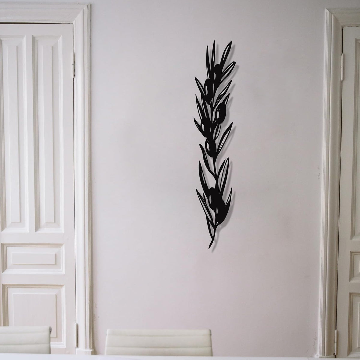 Olive Leaf Metal Wall Art – Botanical Leaf Wall Decor, Minimalist Metal Wall Hanging, Modern Home Gift, Black, Gold, Silver, White & Bronze