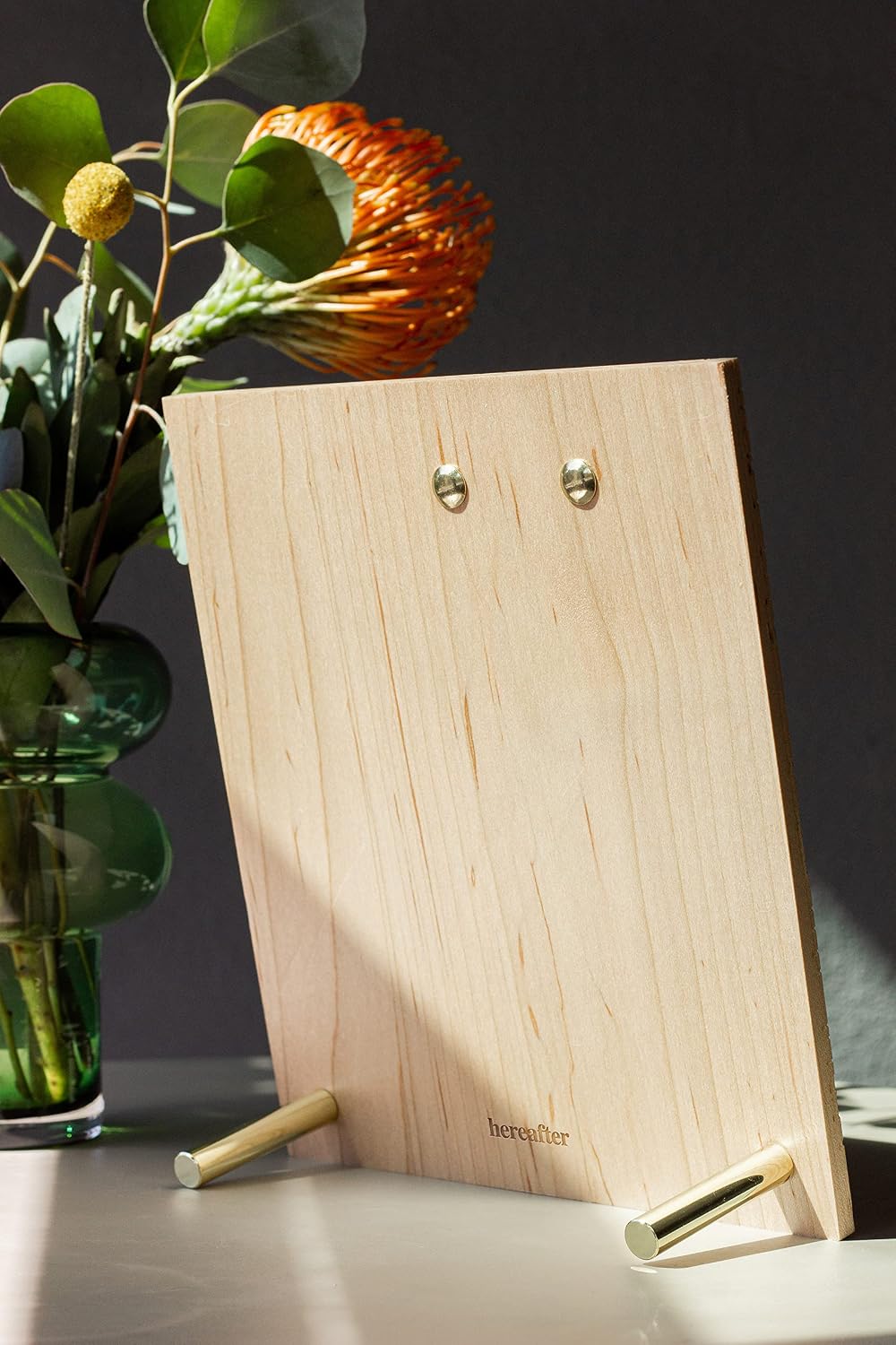 I Love You Floral Wood Frame [Custom Engraved Photo Holder, Display, Picture Clip, Clipboard, Wedding, Anniversary]