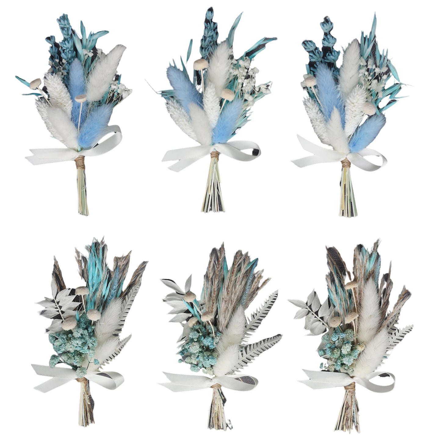 xin's convey Mini Dried Flower Bouquet (Pack of 6), Rose Bouquets, Party Favours, Bohemian Plate Decoration, Birthday Cake Dried Flower Gift Box Companion, Photography Props (Rose)