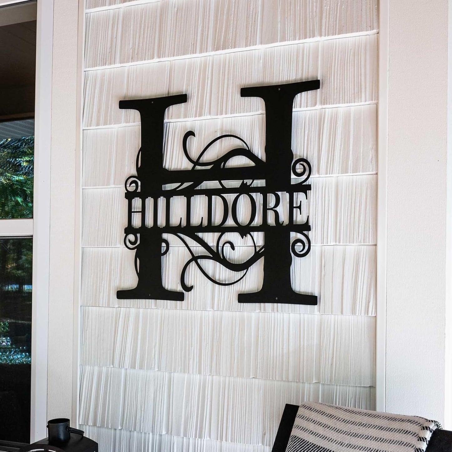 Custom Metal Name Sign | Split Letter Monogram | Outdoor Last Name Sign | Metal Wall Art, Personalized Wedding Gift, Outdoor Sign
