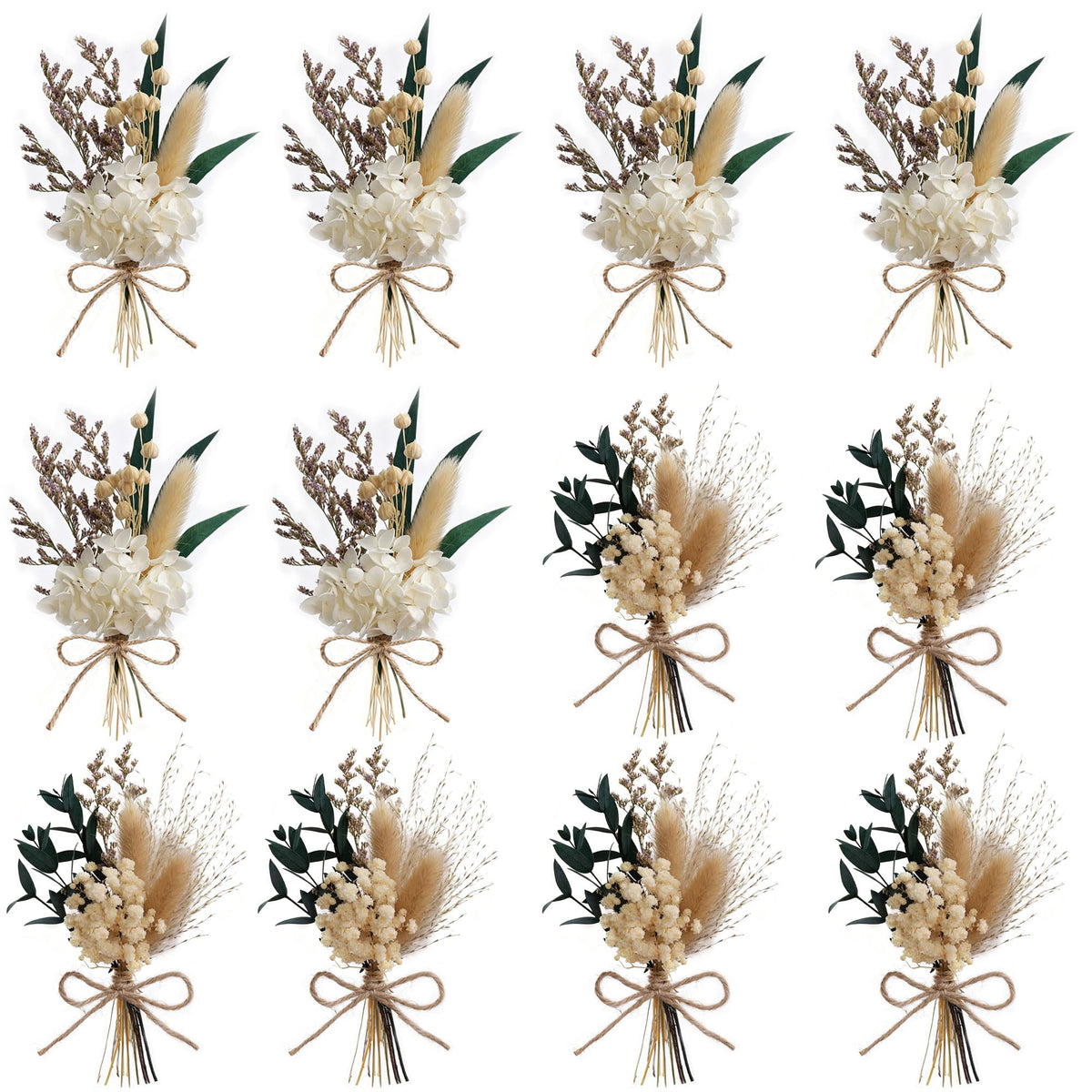 xin's convey Mini Flower Bouquet Set (12pcs), Cake Bouquet, Dried Flower Decoration, Shooting Prop, Envelope Decoration Dried Flower(Primary Colour)