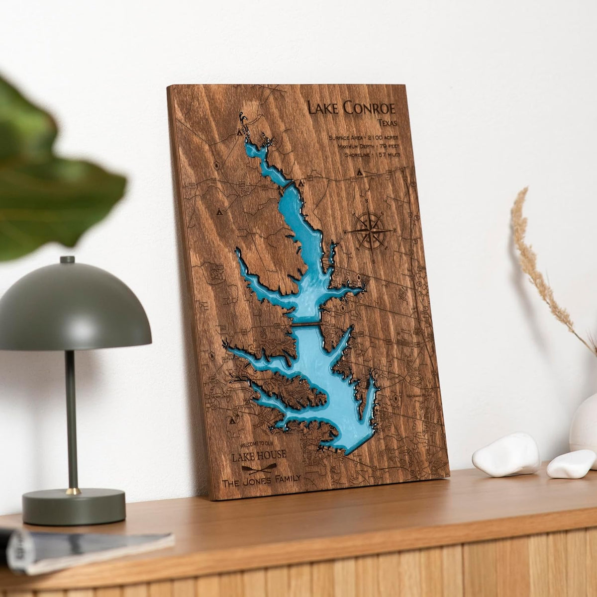 MurWoodHome Personalized Wooden Lake Map Wall Decor with Epoxy Resin, Handcrafted Lake House Decor, River or Coastline, Lake House Gifts, Housewarming Gifts for Map Lovers, Wood wall art, Nautical map wall decor