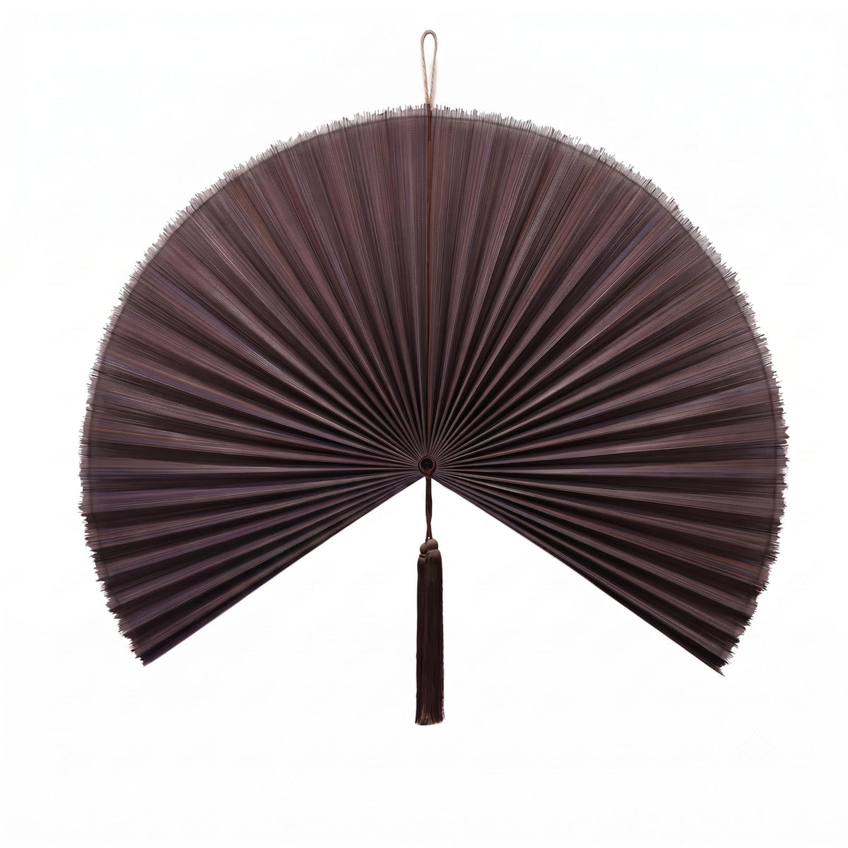 Chicvillage Beige Bamboo Wall Fan, 60" Oversized Woven Boho Home Decor Fan