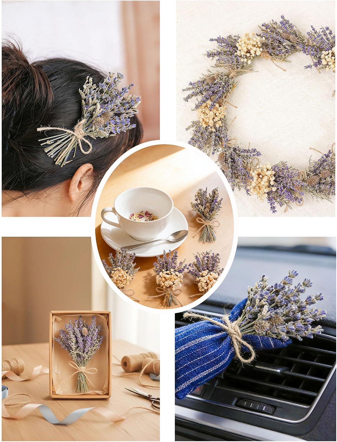 xin's convey 12pcs Lavender Bouquet, Mini Dried Flower Bouquet, Natural Lavender, Groom & Best Man Corsage, 4.5 Inches