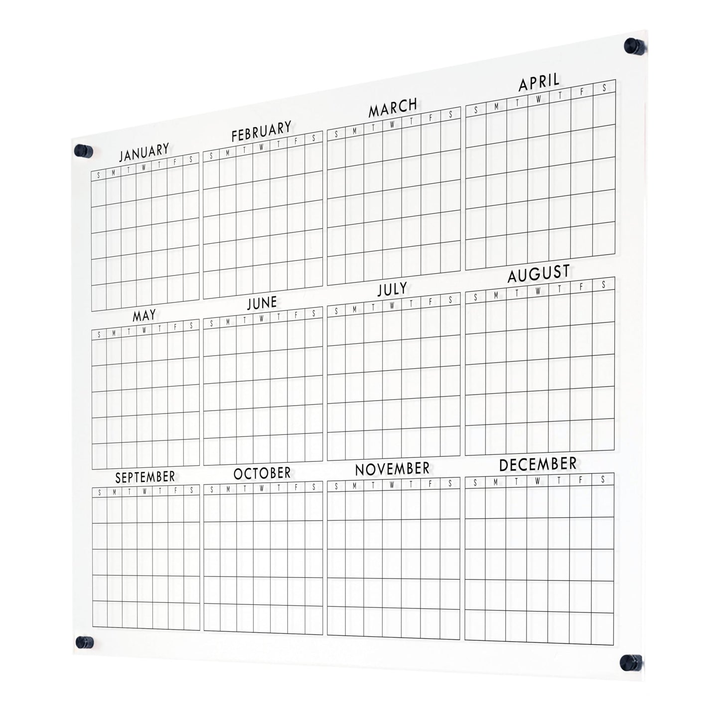 Full Year Wall Calendar, Yearly Wall Calendar 2025, Clear Wall Calendar, Acrylic Calendar, Dry Erase Calendar, Large 2025 Wall Calendar (Cursive, Champagne Gold, 31"x23" + 9"x23" slim board)