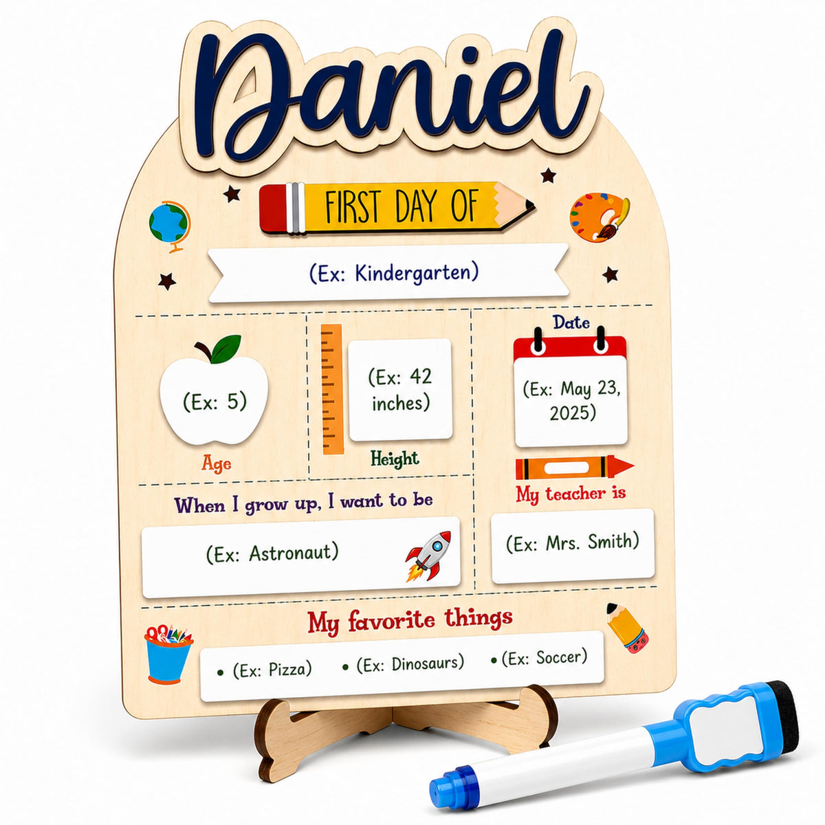 First and Last Day of School Board - Customizable Dry Erase Board, Reusable Photo Prop, Must-Have First Day of School Sign, Perfect Back to School Gift 2025