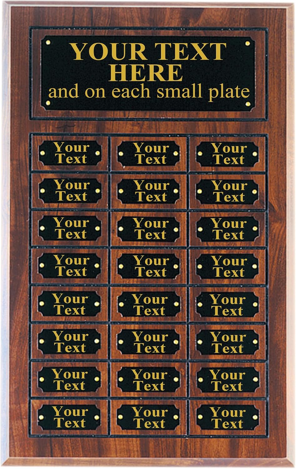 PW Engraving 11 3/4 X 18 3/4 Perpetual Plaque Award, 24 Multiple Name plate Board, 18.75" X 11.75", Trophy Award, Achievement Award, Sport Award, Ongoing Award, Employee Recognition
