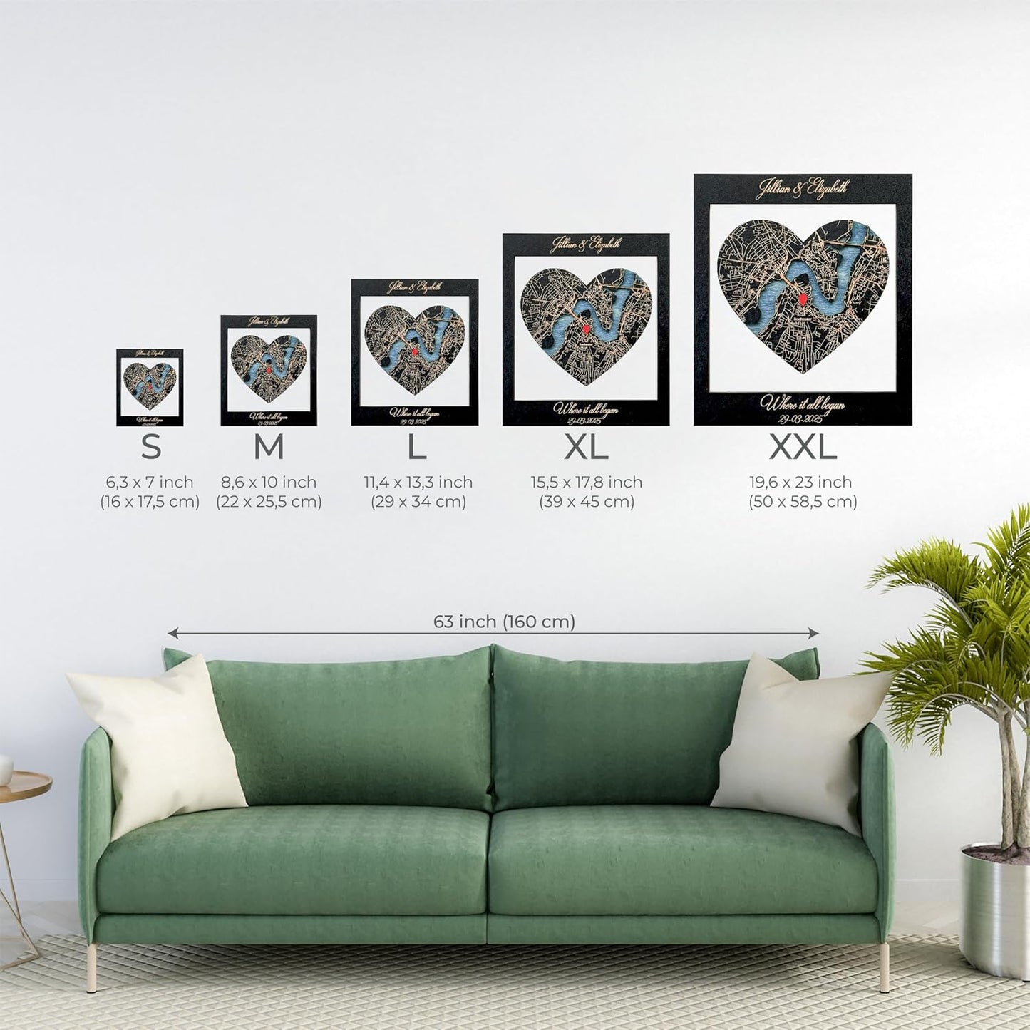 Where it All Began Map Wooden Wall Art - 3D Custom Location or City Map Wall Decor for Valentine's Day - Gifts for Couples