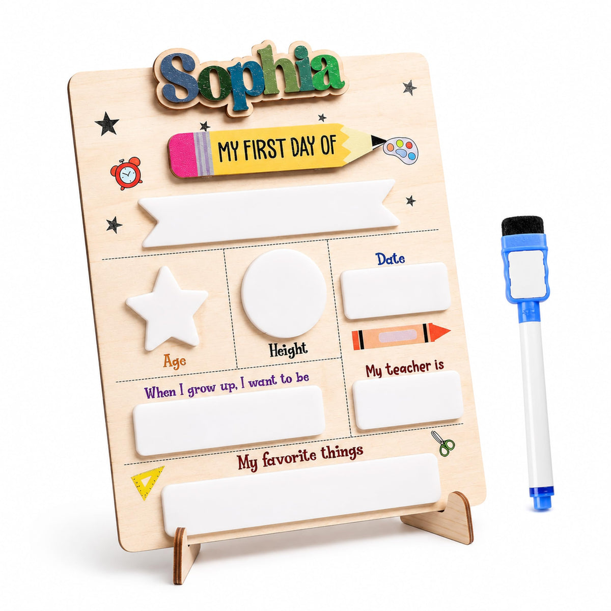 First and Last Day of School Board - Customizable Dry Erase Board, Reusable Photo Prop, Must-Have First Day of School Sign, Perfect Back to School Gift 2025