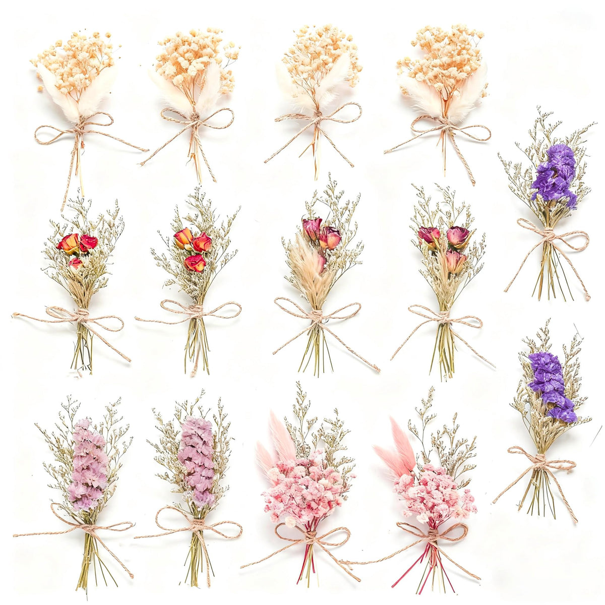 14pcs Dried Flowers Forget-me-not Bouquet With Stems Natural Dried Flowers Dry Pressed Flower Bouquet Vase, Boutonniere Table Centrepiece Cake Flowers Diy, Photo Shoot Props, Wedding, Party Decoration