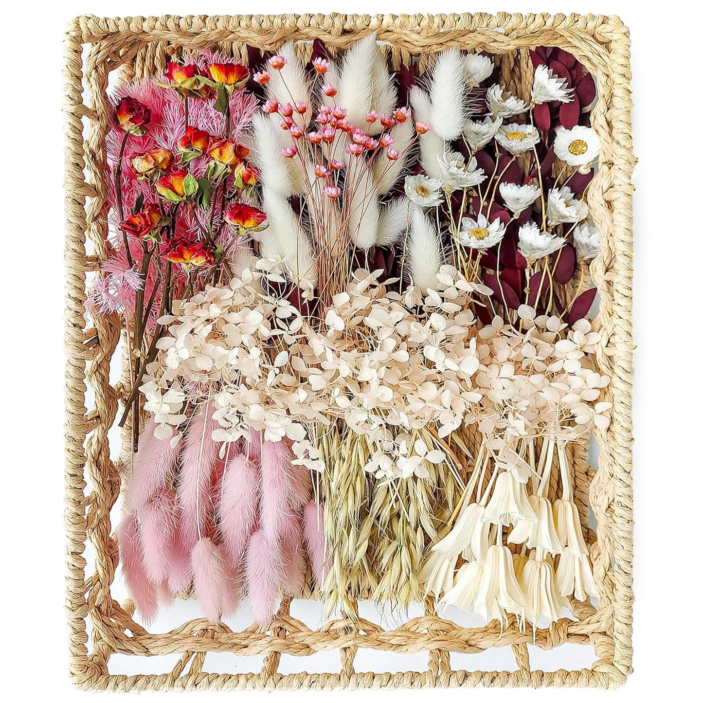 xin's convey DIY Natural Preserved Flower Kit, Wholesale Preserved Flowers for Vases, Preserved Flowers with Stems, Mini Bouquets, Hydrangeas, Eucalyptus Leaves. (Blue)