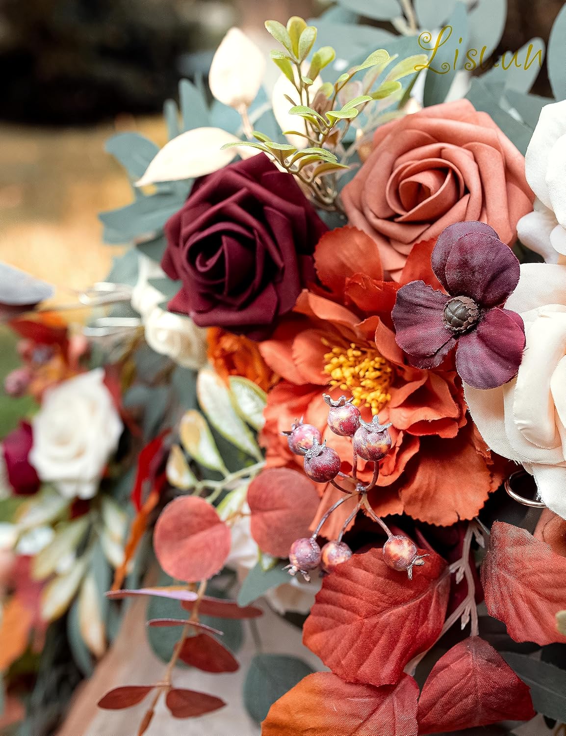 Lisuun 9FT Artificial Wedding Arch Flower Garland for Table Decor | Handmade Layered Floral Design for Head Tables, Reception Backdrops, Table Runners and Romantic Ceremony Displays