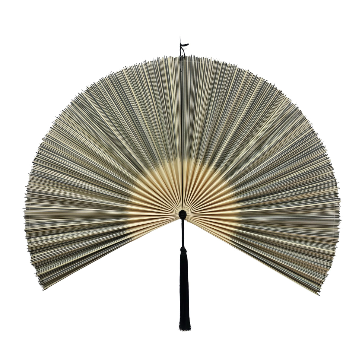 Chicvillage Beige Bamboo Wall Fan, 60" Oversized Woven Boho Home Decor Fan