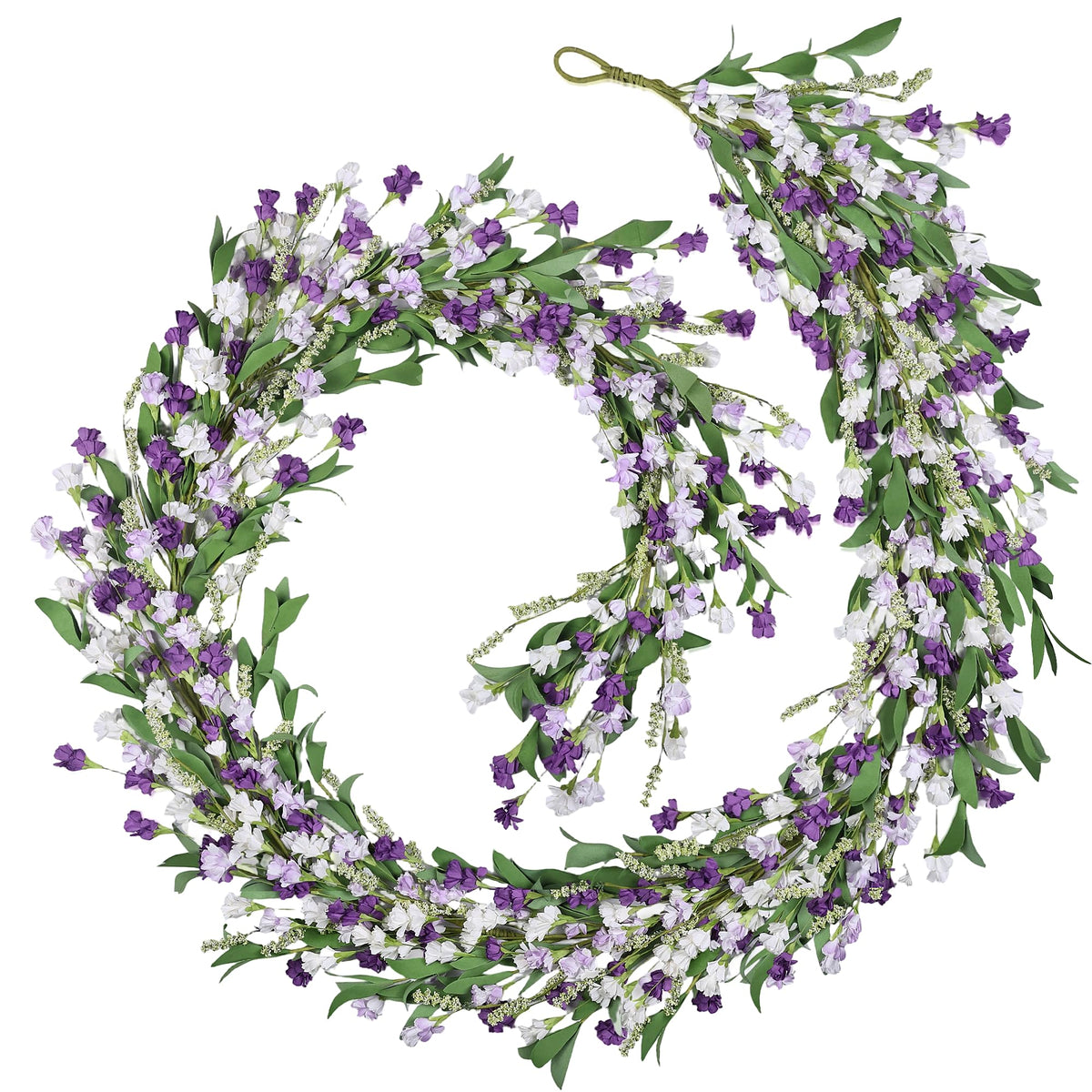 6ft Spring Summer Flower Garland, Artificial Floral Vine for Wall Backdrop Mantle Fireplace Stair Table Wedding Arch, All Season Home Door Porch Decor (Pink)